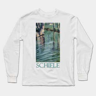 Trees Mirrored in a Pond (1907) by Egon Schiele Long Sleeve T-Shirt